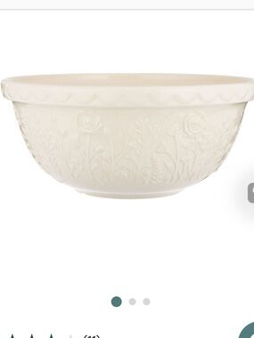 Mason Cash In the Meadow mixing bowl Cream Rose artwork 4.22 qt. capacity